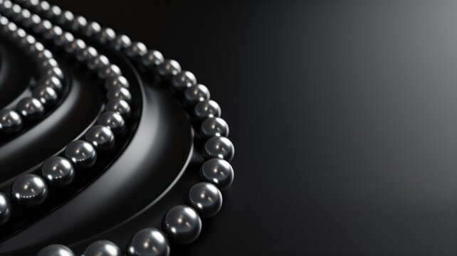 Pearls in elegant curve on dark background, luxury and elegance.