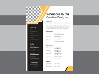Modern resume  & cv design template.