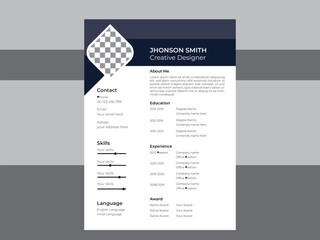 Modern resume  & cv design template.