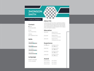 Modern resume  & cv design template.