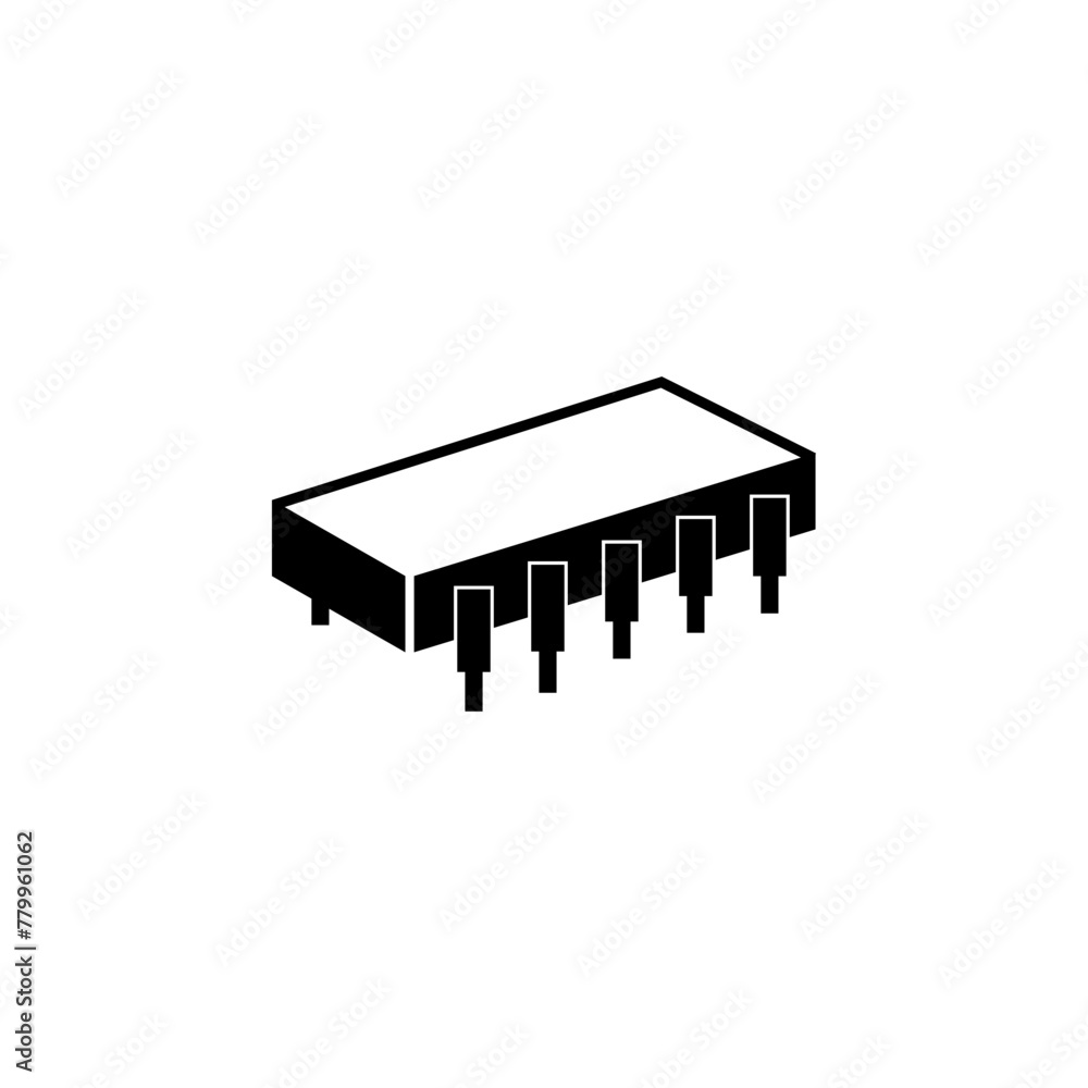 Aufkleber microchip flat vector icon. simple solid symbol isolated on white background