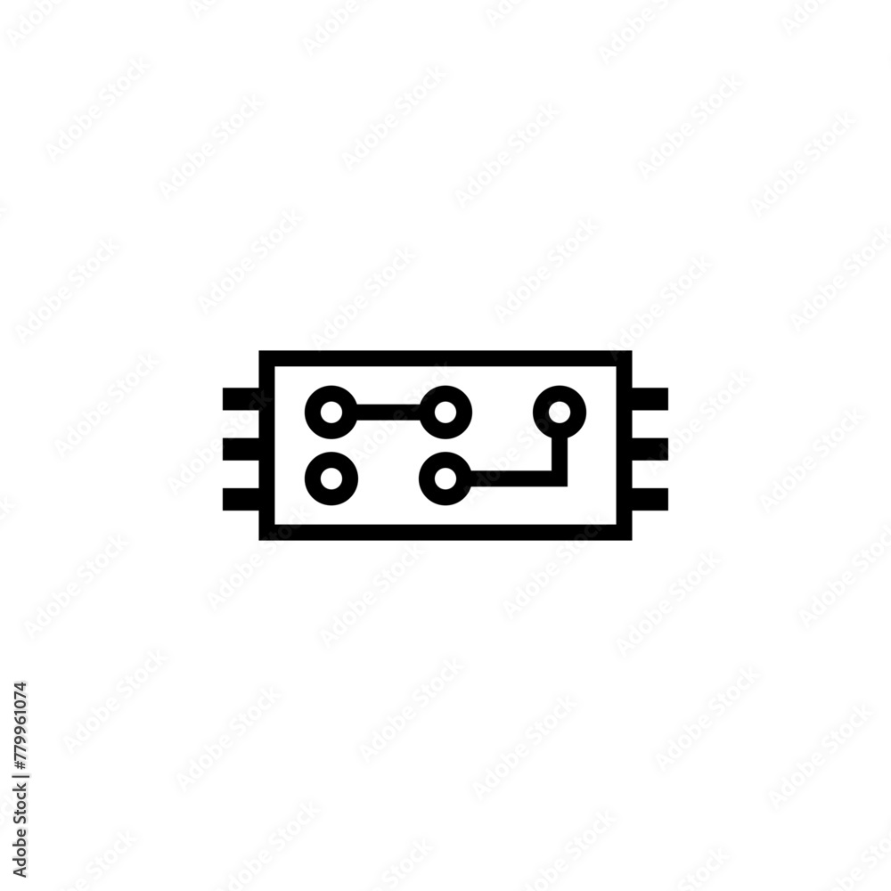 Poster circuit board flat vector icon. simple solid symbol isolated on white background