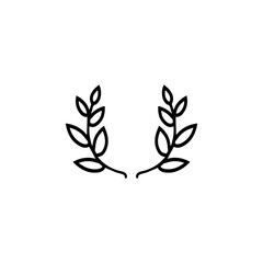 Victory Laurel Wreath flat vector icon. Simple solid symbol isolated on white background