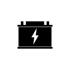 Car Battery. Accumulator Battery Energy Power flat vector icon. Simple solid symbol isolated on white background