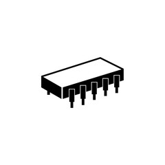 Microchip flat vector icon. Simple solid symbol isolated on white background