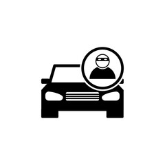 Car Thief flat vector icon. Simple solid symbol isolated on white background