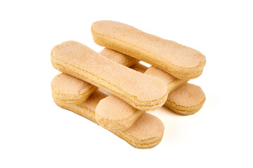 Sugared Puff Pastry Cookies, Isolated on White Background