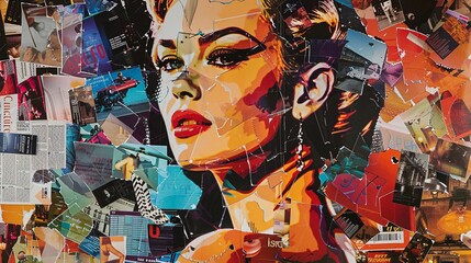 collage artwork composed of cutouts from magazines and newspapers