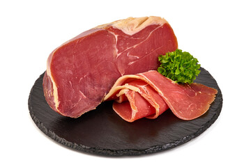 Jamon, jerked meat, isolated on white background. High resolution image