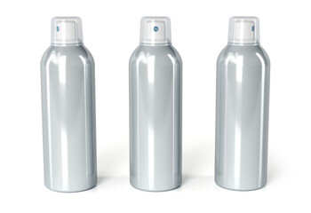 Aerosol spray cans on white background. 3d illustration set