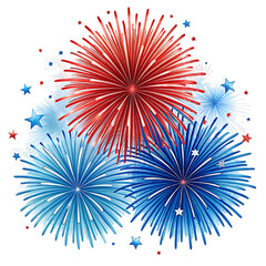 red and blue fireworks 4th of july