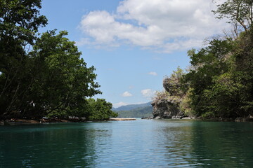 Puerto princesca island from water view Palawan Philippines on April 4, 2024