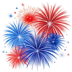 red and blue fireworks 4th of july