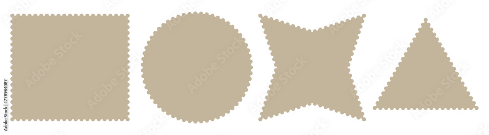Poster retro design elements scalloped frames. scalloped edge rectangle, star, ellipse, circle and square s