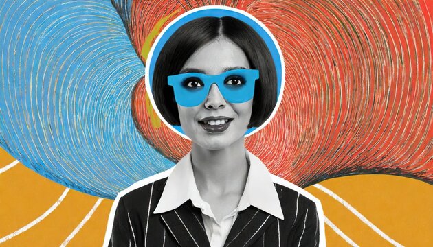 Lady surreal and textures. Zine art 