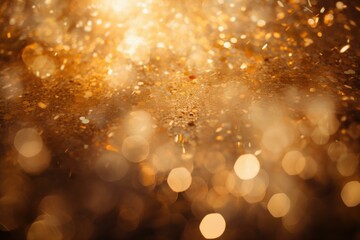 Radiant Sparkling golden blur. Magic glitter. Generate Ai