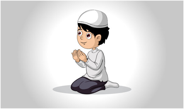 boy praying illustration