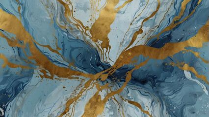 A swirling mix of blue and gold marbling, resembling a geological phenomenon
