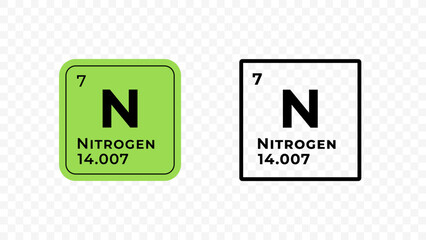 Nitrogen, chemical element of the periodic table vector design