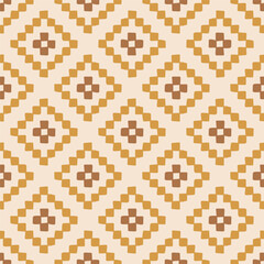 Brown and yellow kilim seamless pattern