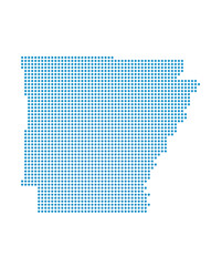Map of Arkansas state from dots