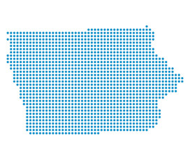 Map of Iowa state from dots
