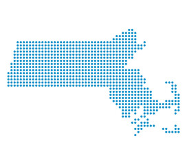 Map of Massachusetts state from dots - obrazy, fototapety, plakaty