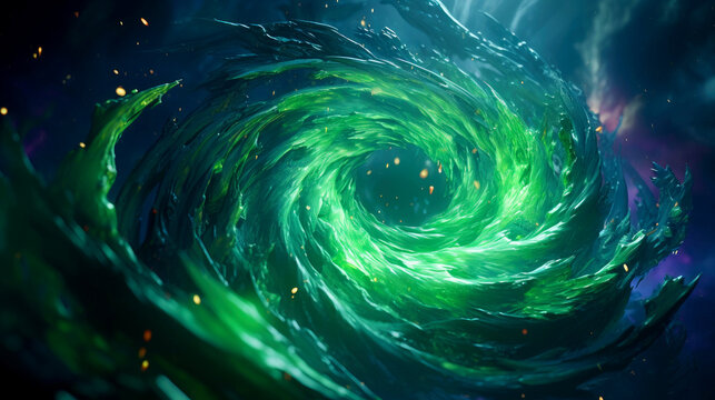 Green Sci-Fi Spiral Vortex