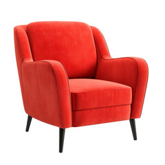 Rendering of an isolated modern red the chair is red. Isolated on transparent background.