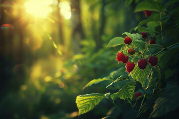 red raspberries growing, juicy and healthy harvest (7)
