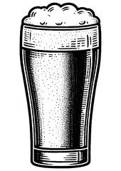 Frothy Beer Glass sketch PNG