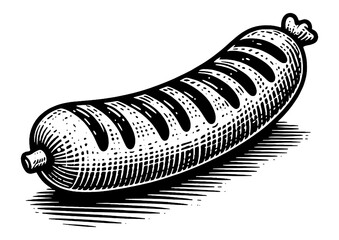 Grilled sausage sketch PNG