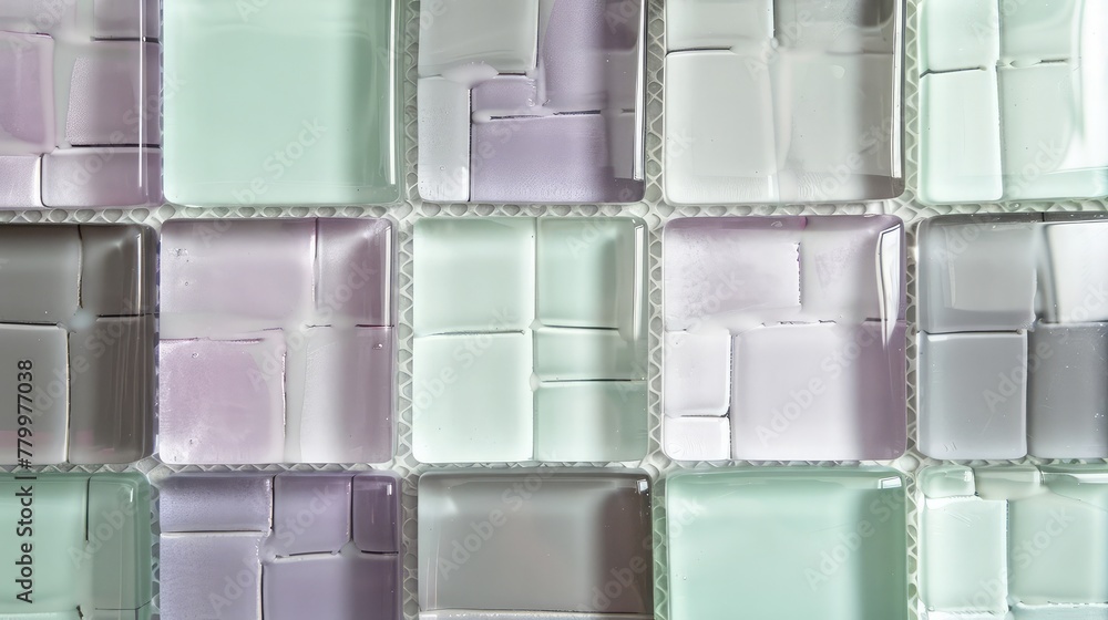 Poster a minimalist backdrop featuring delicate rectangle boxes in soft, muted colors gently layered upon o