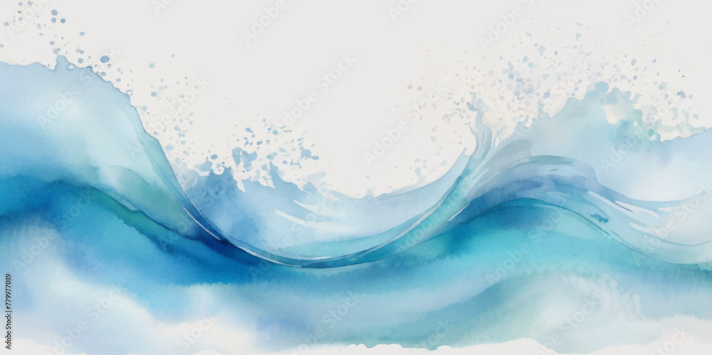 Wall mural Abstract blue ocean sea surface water wave and curve line background. Vector illustration.