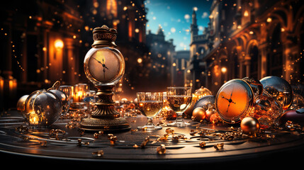 Elegant Wallpaper Capturing the Essence of New Year Celebrations