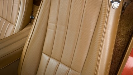 Tan leather driver seat
