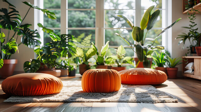 Festive Autumn Decoration with Pumpkins, Celebrating Halloween and Fall Harvest, Rustic and Seasonal Home Decor