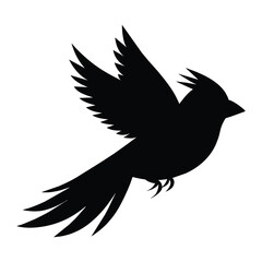 silhouette of a cardinal on white