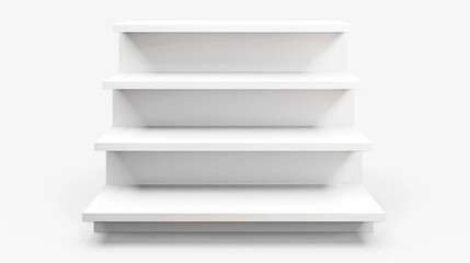 A white bookcase with four shelves