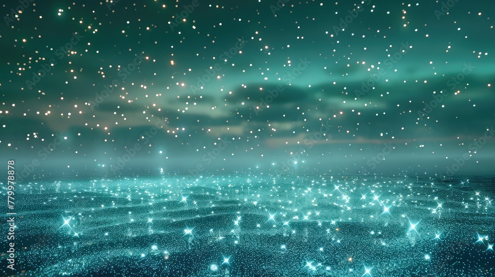 Poster a dazzling shower of shiny, falling glitter against a backdrop of deep, rich colors. the sparkling p