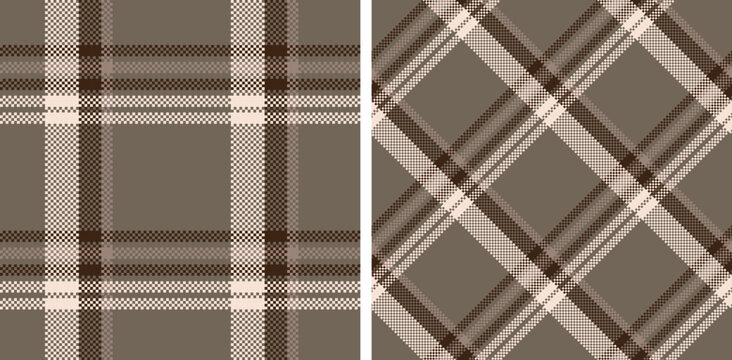 Plaid seamless vector pattern set.