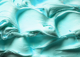 Frozen Blue Moon Keto flavour gelato - full frame detail. Close up of a blue surface texture of Ice...