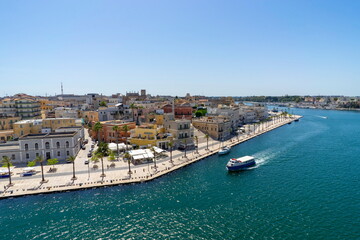 Panorama of the Italian city of Brindisi from above