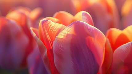 close up of tulip shinny glowing tulips flower in full bloom with shinny sparkling background 
