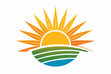 sun logo with dawn vector illustration