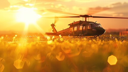 Military helicopter at the airfield. Powerful warbird await its mission's call.