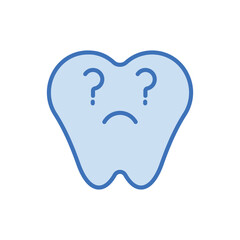 confused face icon design with white background stock illustration