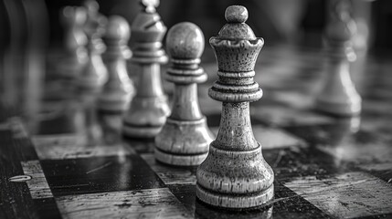 Chess board game concept, business leader concept for strategy, market goals, challenge, ingenuity and successful business competition play.