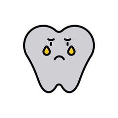 sad face icon design with white background stock illustration