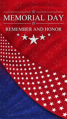Memorial day Remember and Honor background with national flag of United States. Vertical banner National holiday of the USA. Vector illustration.